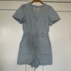 Madewell V-neck Romper in Piper Stripe size small